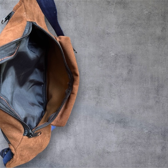 Boho Suede Fanny Pack with Colorful Floral Embroidery - Picture 4 of 5